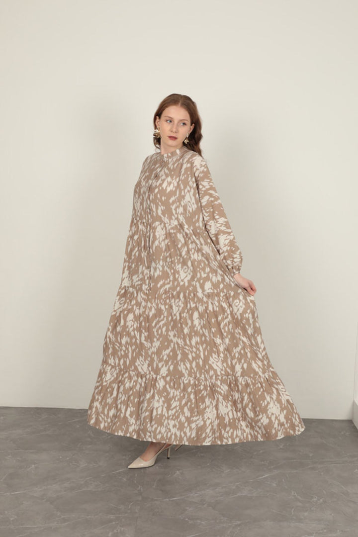 KKT Brush Pattern Women's Dress-Mink - Sydney