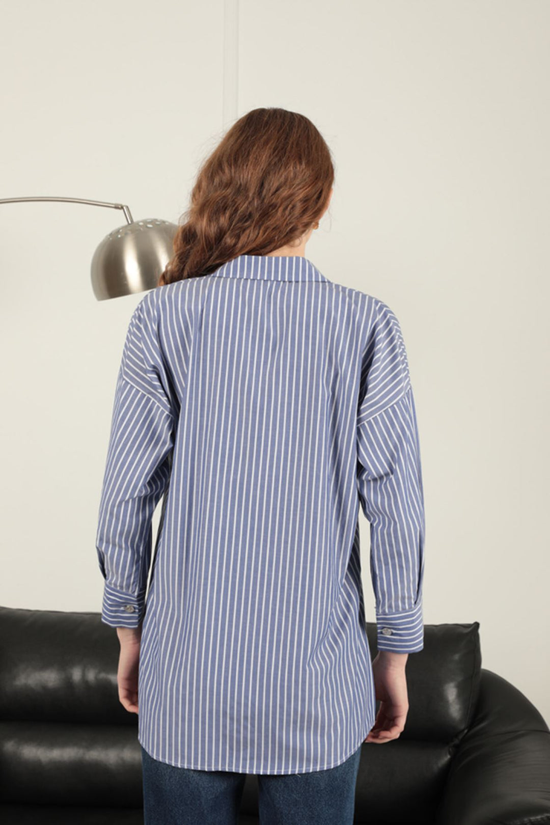 KKT Women's Striped Shirt-Navy Blue - Chur