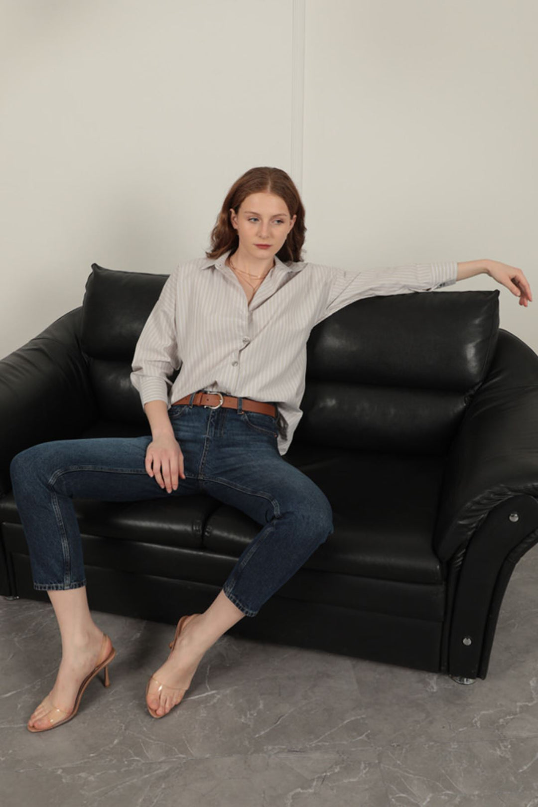 KKT Women's Striped Shirt-Stone - Bridgeport