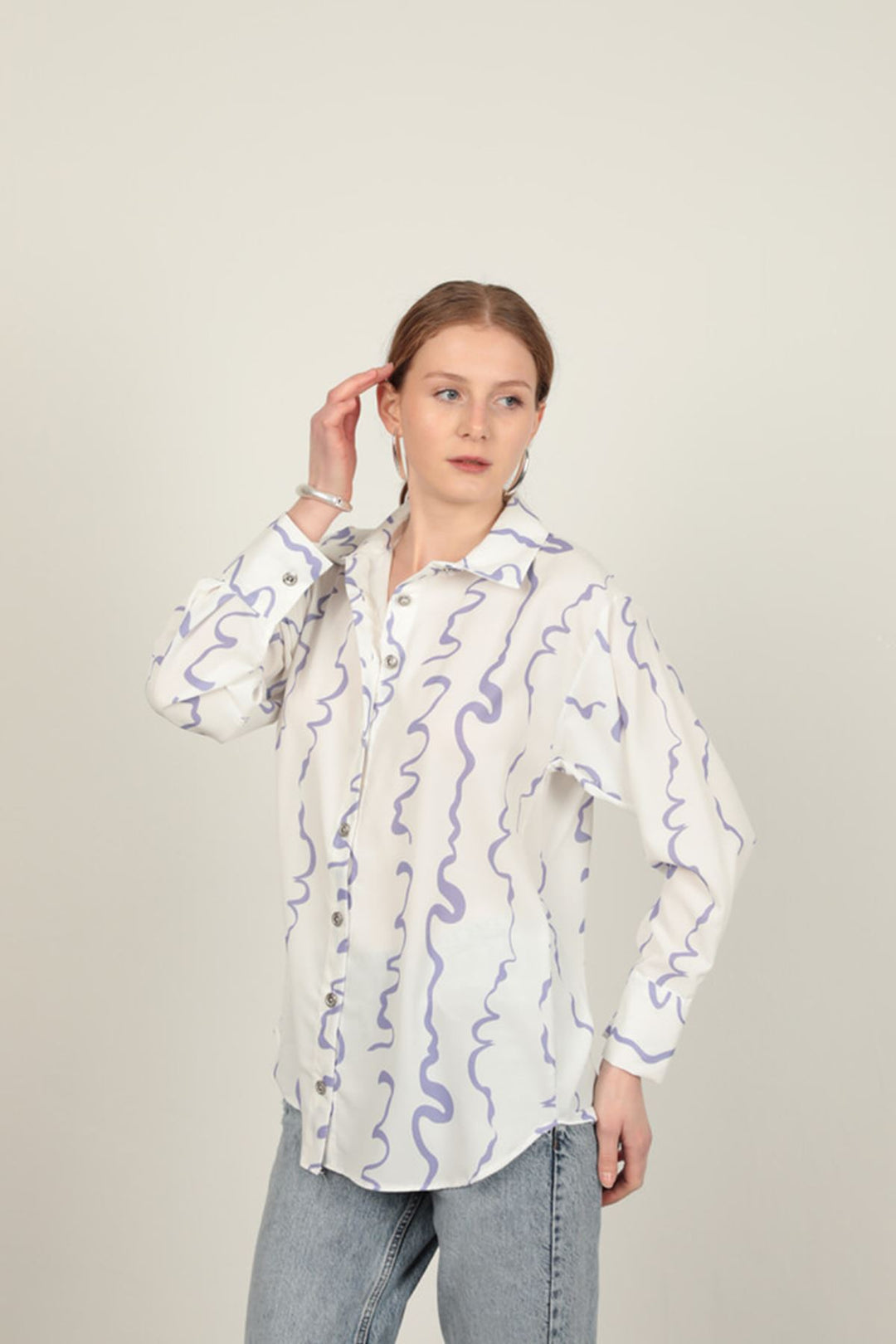 KKT Patterned Women's Shirt-Lilac - Morden