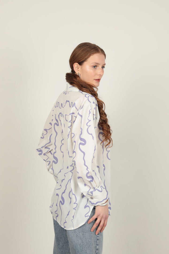 KKT Patterned Women's Shirt-Lilac - Morden