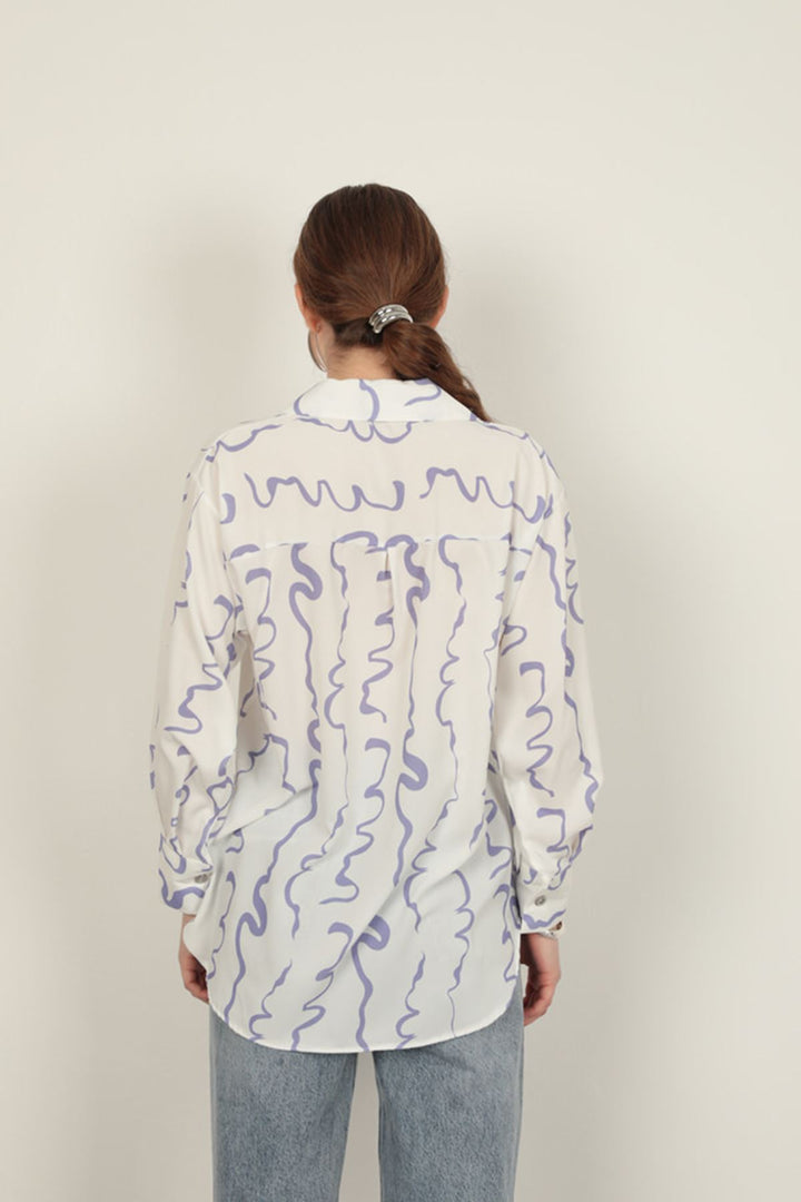 KKT Patterned Women's Shirt-Lilac - Morden