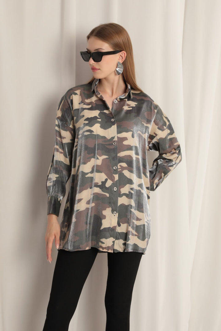 KKT Camouflage Pattern Shirt-Khaki - Stains