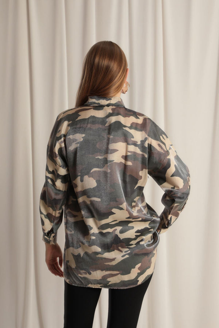 KKT Camouflage Pattern Shirt-Khaki - Stains