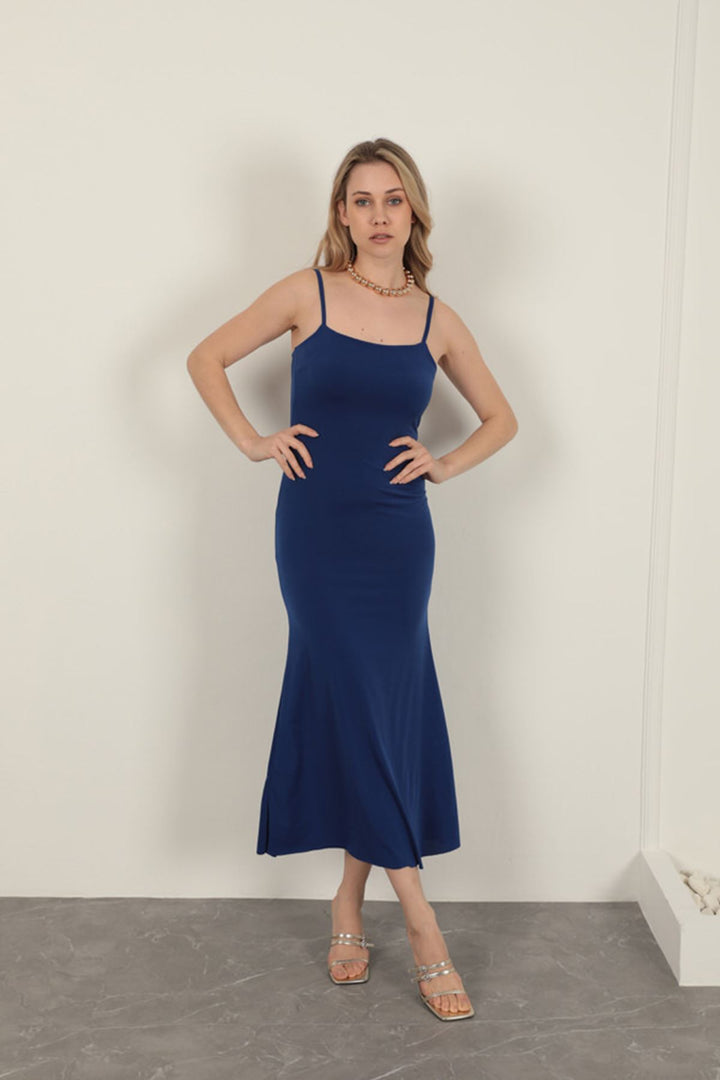 KKT Basic Dress with Rope Straps-Sax - South Lyon