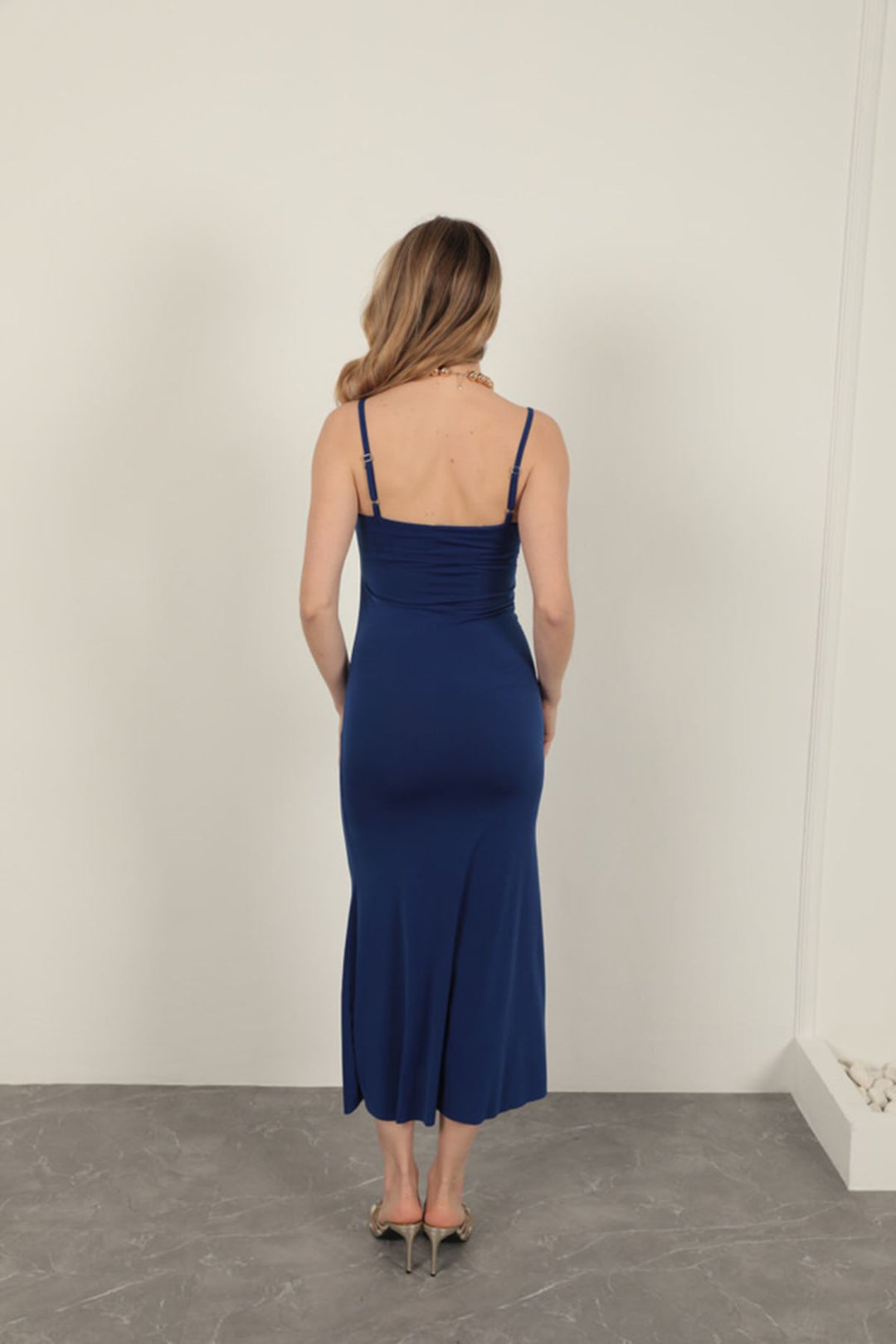 KKT Basic Dress with Rope Straps-Sax - South Lyon