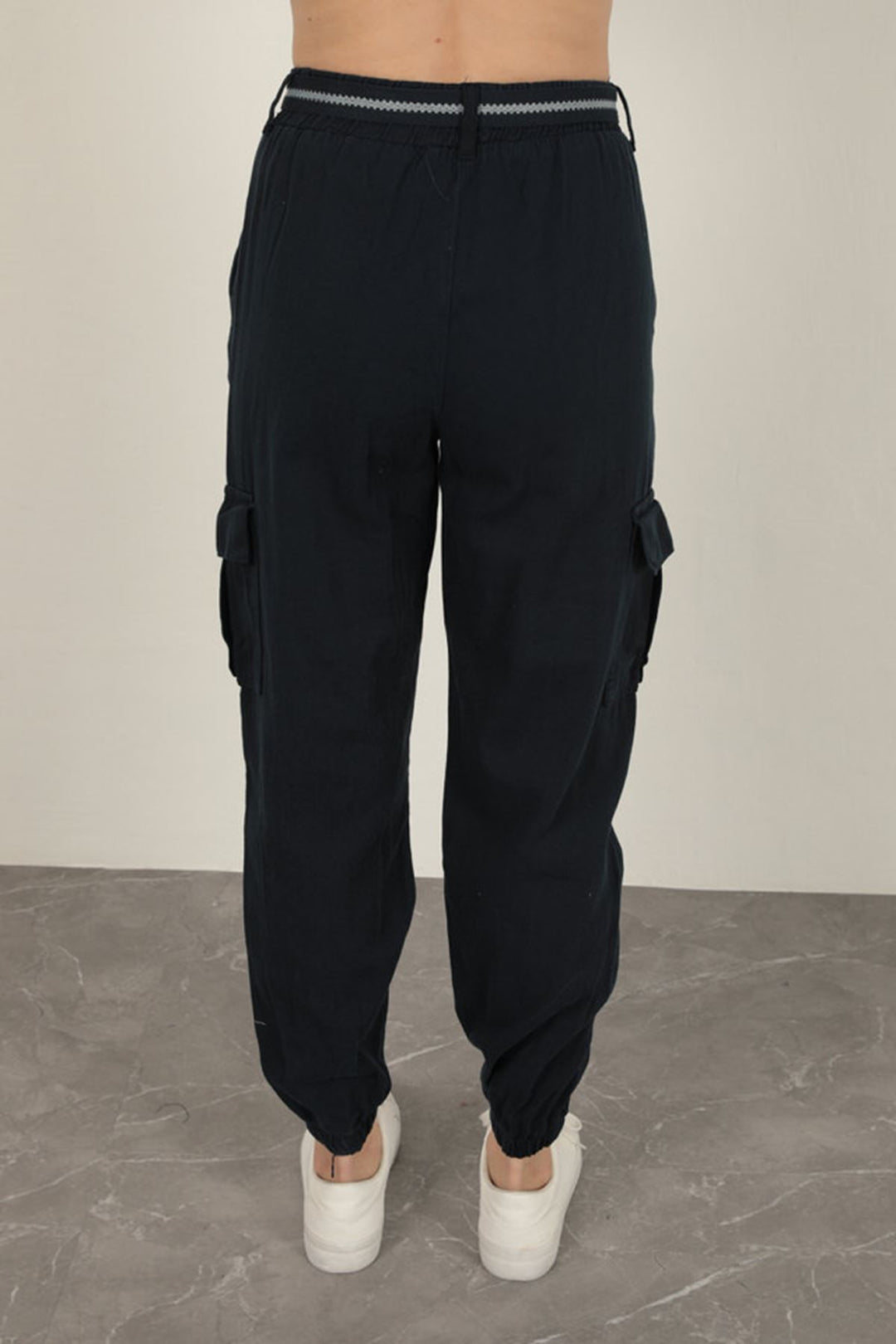 KKT Belted Cargo Pants for Women-Navy Blue - Carmichael