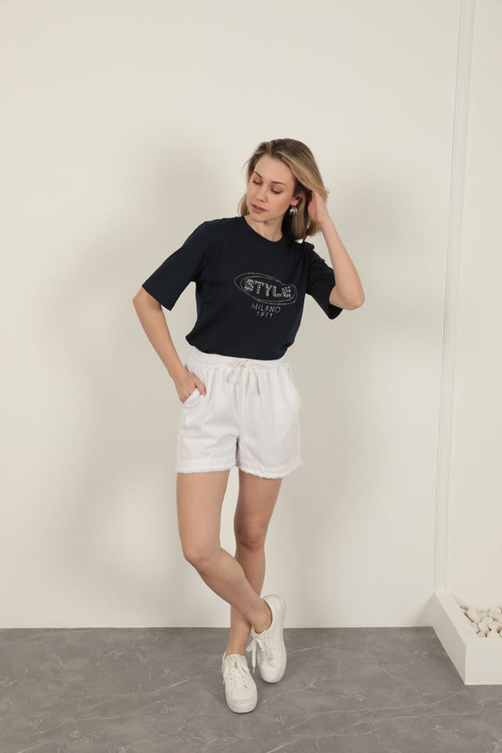KKT Tassel Women's Shorts-White - Georgina