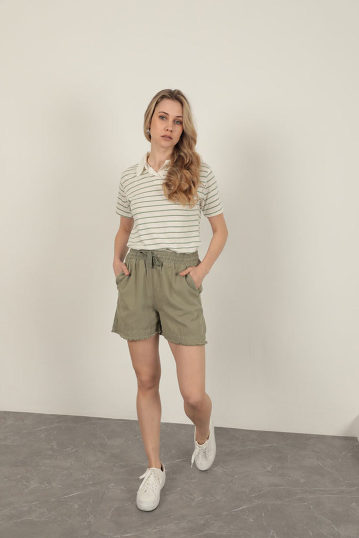 KKT Tassel Women's Shorts-Khaki - Rye