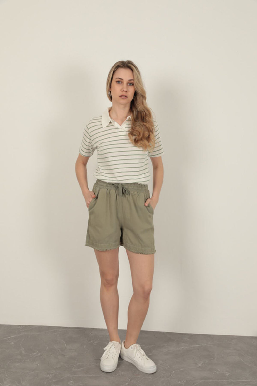 KKT Tassel Women's Shorts-Khaki - Rye