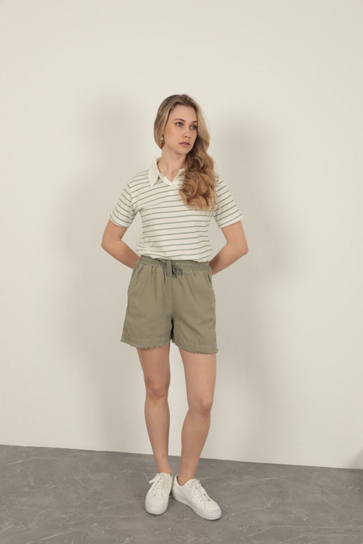 KKT Tassel Women's Shorts-Khaki - Rye