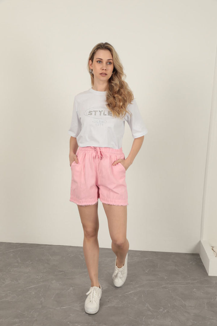 KKT Tassel Women's Shorts-Pink - Milan
