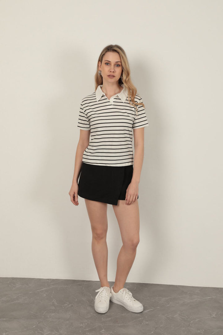 KKT Striped Women's T-Shirt-Black - Frechen