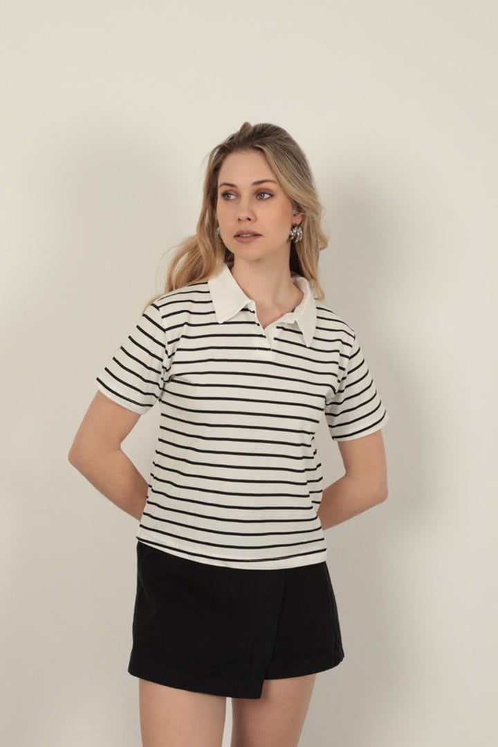 KKT Striped Women's T-Shirt-Black - Frechen
