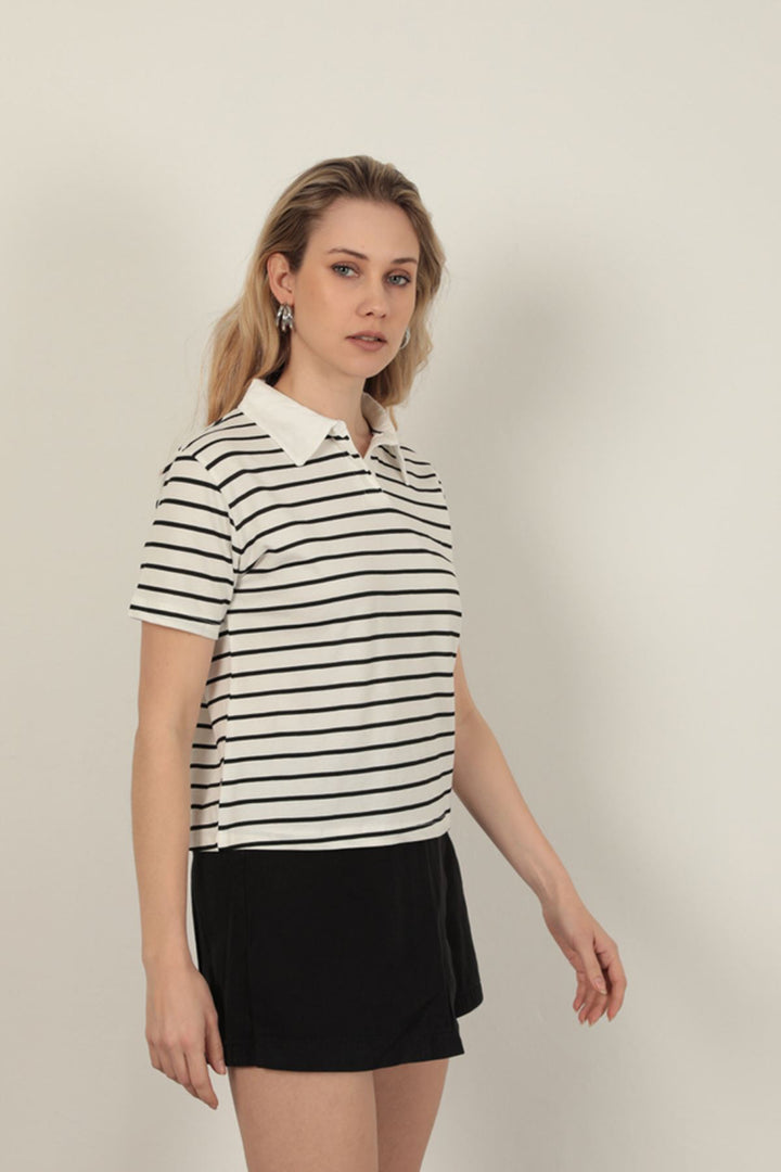 KKT Striped Women's T-Shirt-Black - Frechen