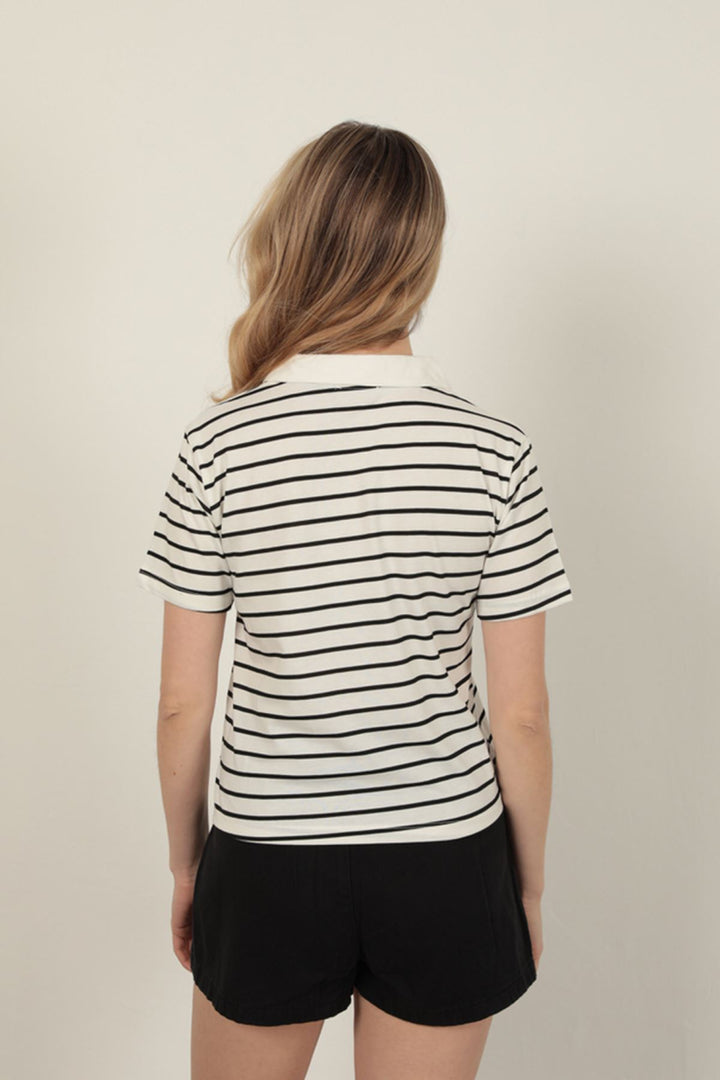 KKT Striped Women's T-Shirt-Black - Frechen