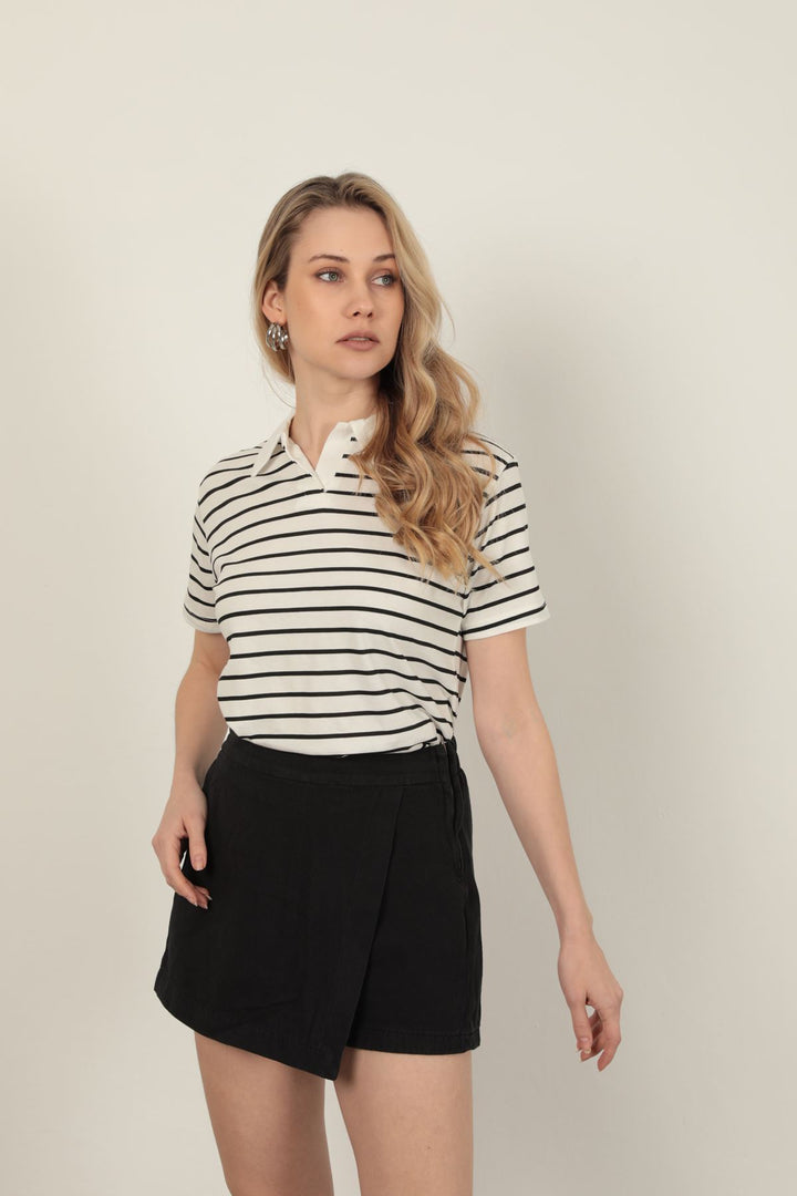 KKT Striped Women's T-Shirt-Black - Frechen
