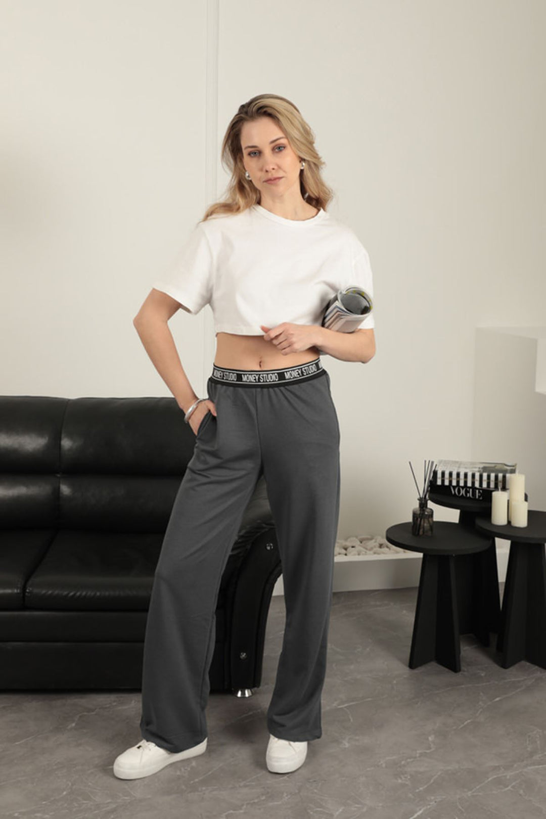 KKT Women's Trousers-Grey - El Centro