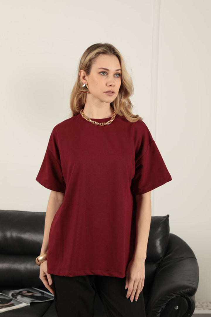 KKT Zero Collar Oversize Two Thread T-Shirt-Burgundy - Wake Forest