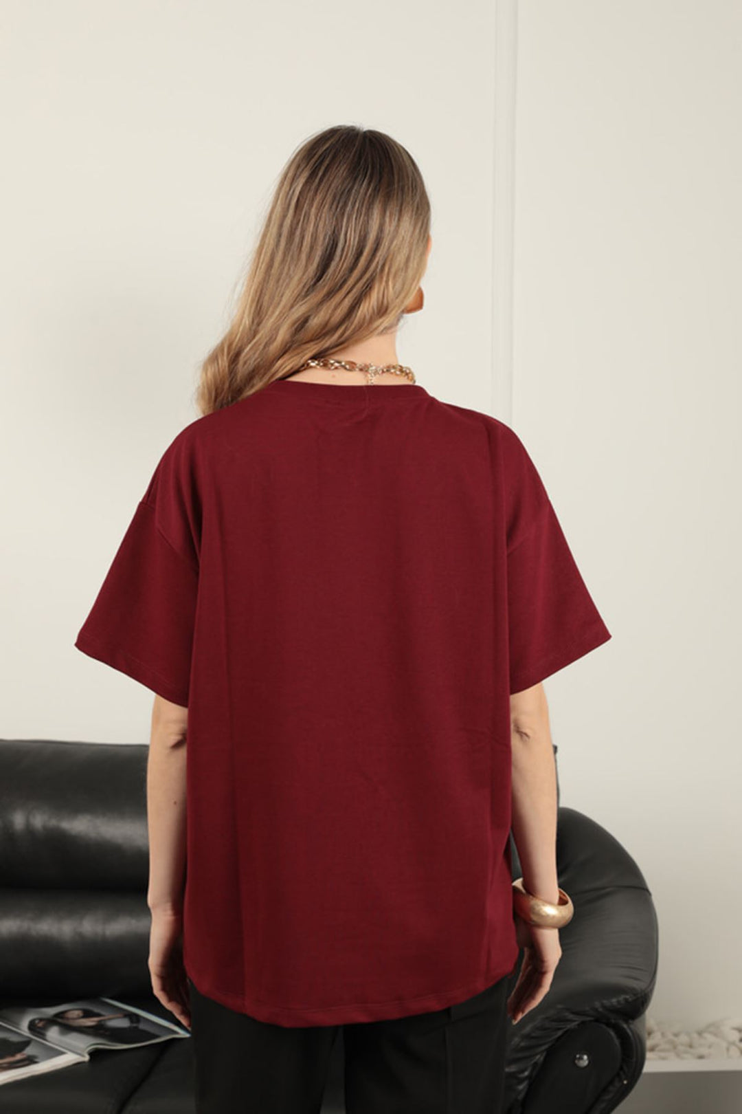KKT Zero Collar Oversize Two Thread T-Shirt-Burgundy - Wake Forest
