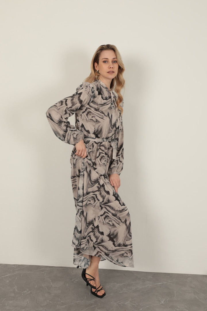 KKT Chiffon Fabric Fabric Women Dress-Grey - Hendon