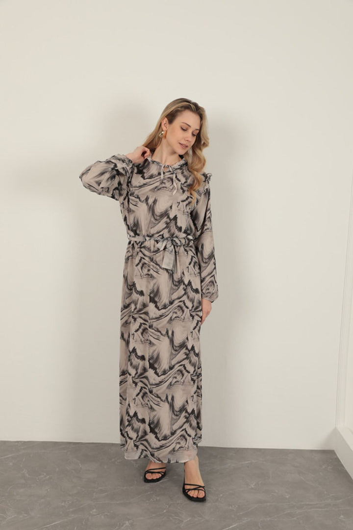 KKT Chiffon Fabric Fabric Women Dress-Grey - Hendon