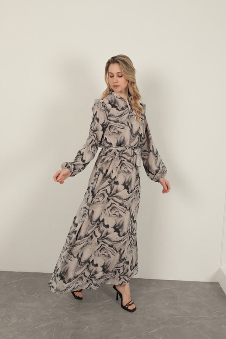 KKT Chiffon Fabric Fabric Women Dress-Grey - Hendon