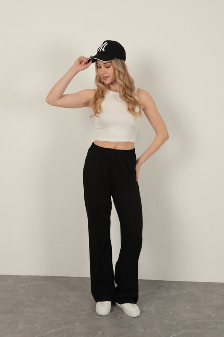 KKT Wide Leg Trousers-Black - Elda