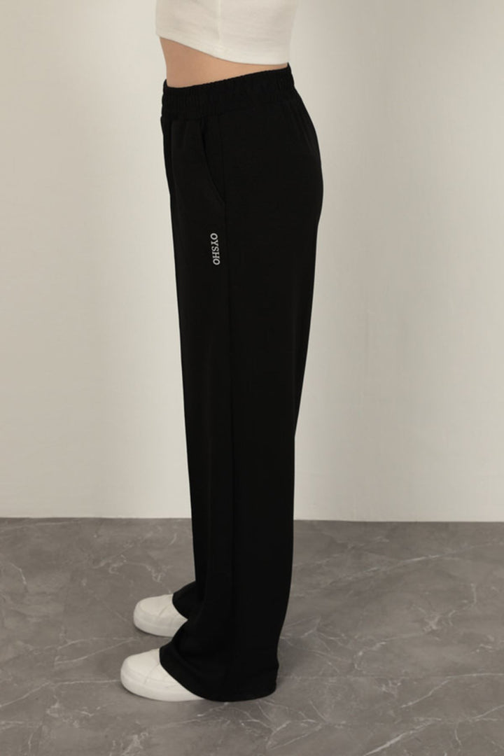 KKT Wide Leg Trousers-Black - Elda