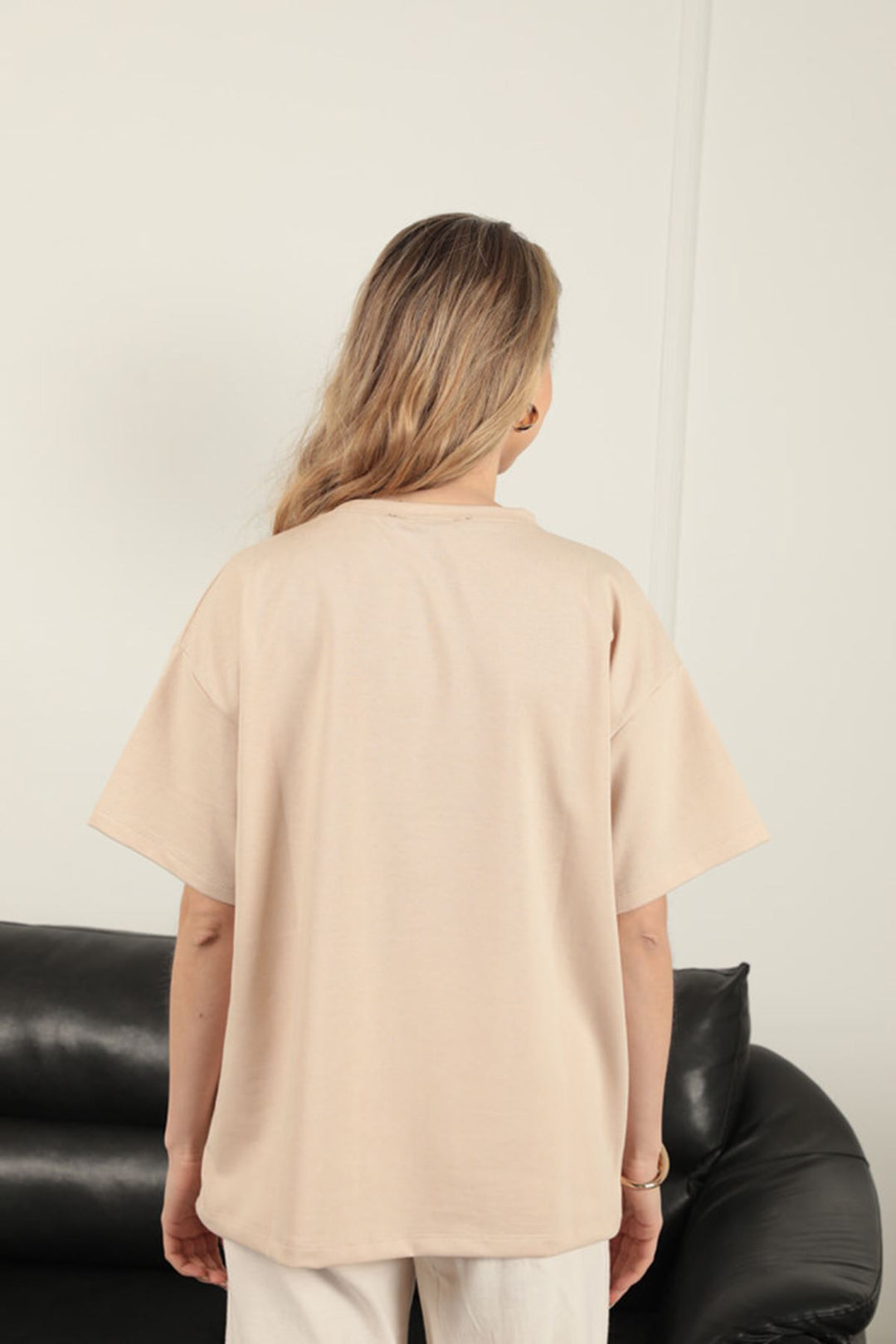 KKT Oversize Two Thread T-Shirt-Beige - Berdiansk