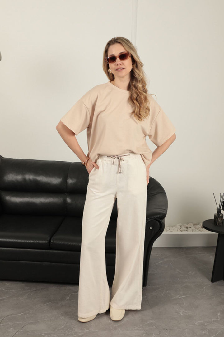 KKT Oversize Two Thread T-Shirt-Beige - Berdiansk