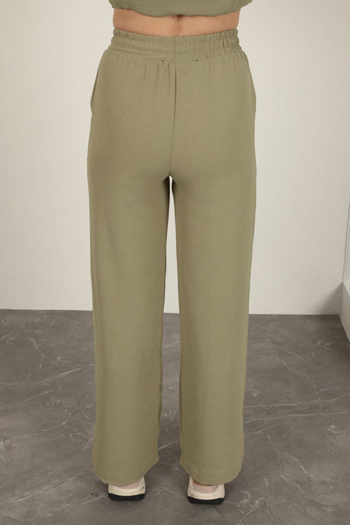 KKT Wide Leg Women's Trousers-Khaki - Ankeny