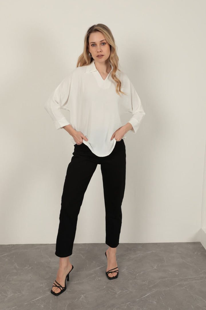 KKT V-Neck Women's Shirt-Ecru - San Jose