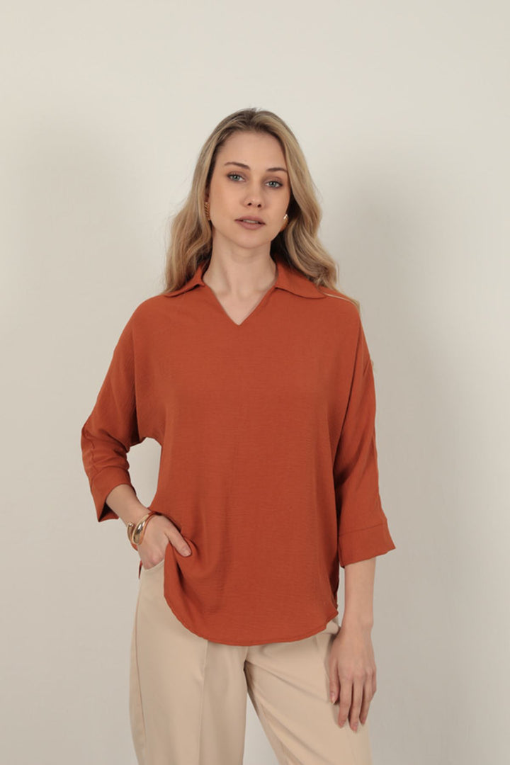 KKT V-Neck Women's Shirt-Terra - Tula de Allende