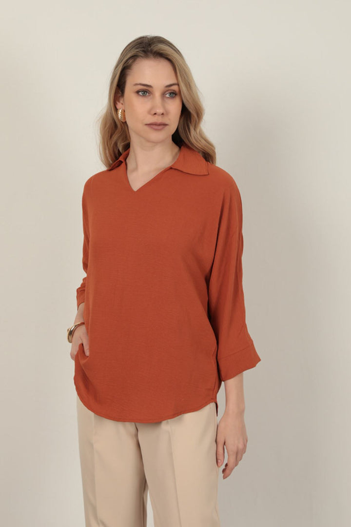 KKT V-Neck Women's Shirt-Terra - Tula de Allende