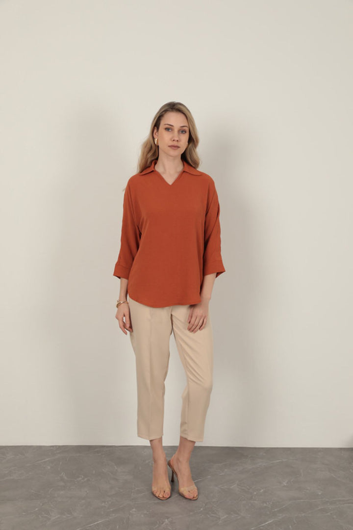 KKT V-Neck Women's Shirt-Terra - Tula de Allende