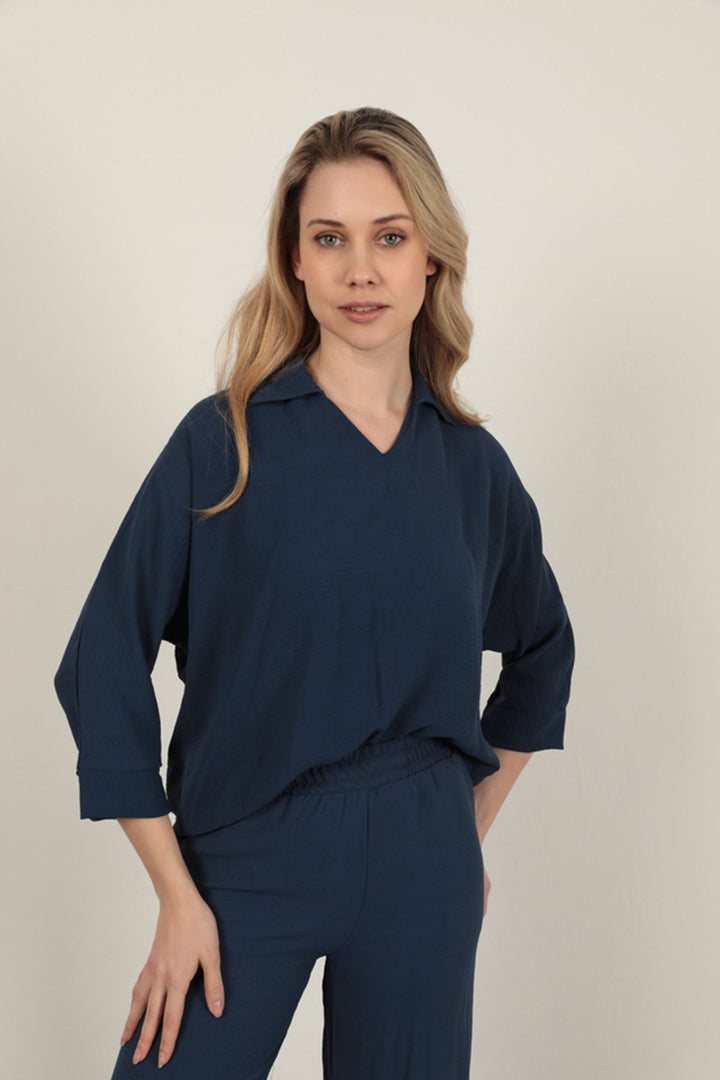 KKT V-Neck Women's Shirt-Navy Blue - McAllen