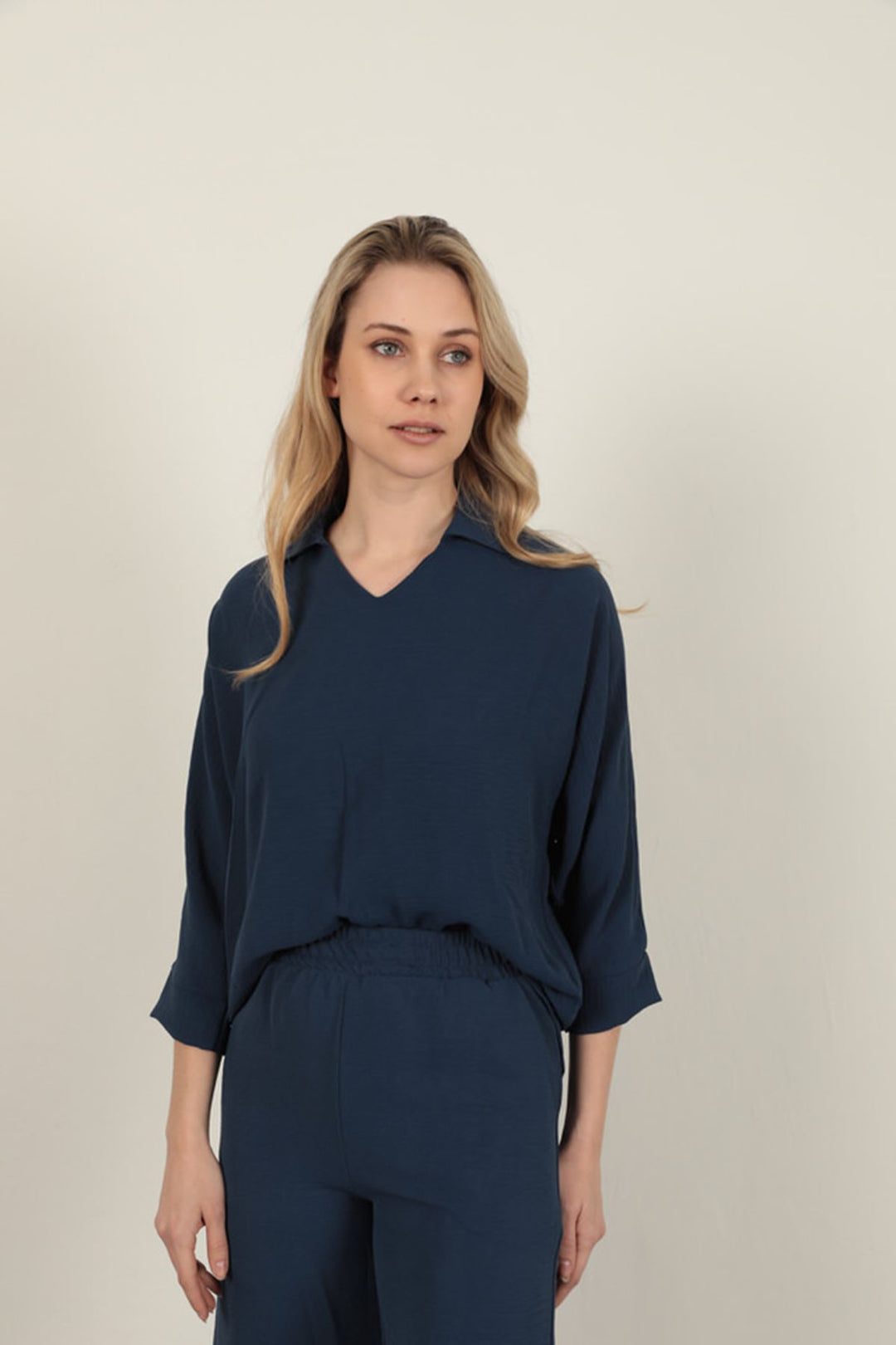 KKT V-Neck Women's Shirt-Navy Blue - McAllen