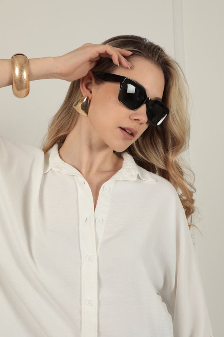 KKT Buttoned Women's Shirt-Ecru - Irákleio