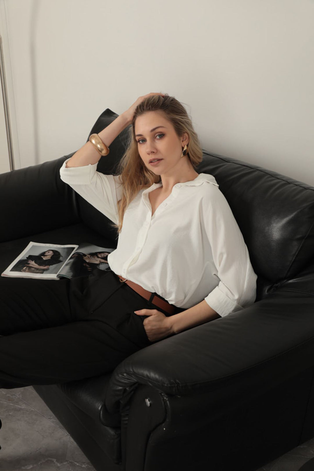 KKT Buttoned Women's Shirt-Ecru - Irákleio