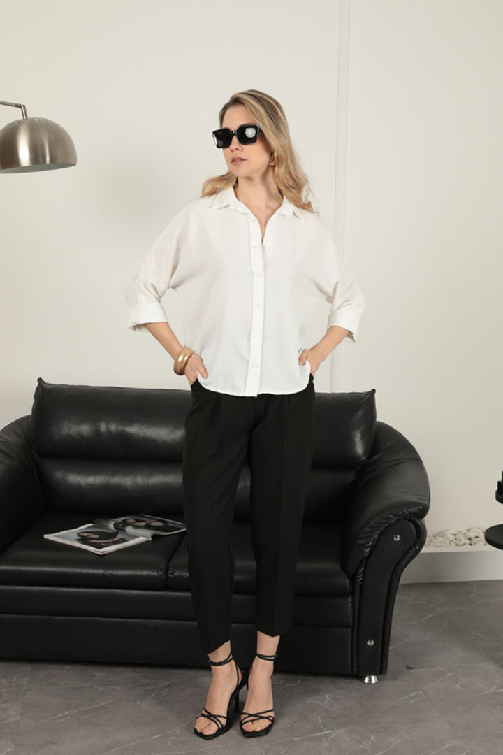 KKT Buttoned Women's Shirt-Ecru - Irákleio