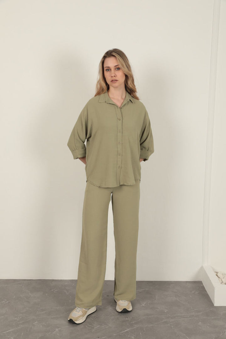 KKT Buttoned Women's Shirt-Khaki - Allen