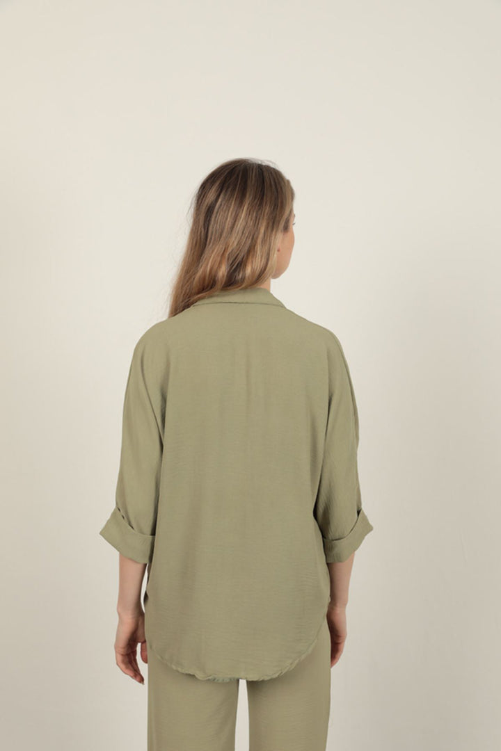 KKT Buttoned Women's Shirt-Khaki - Allen
