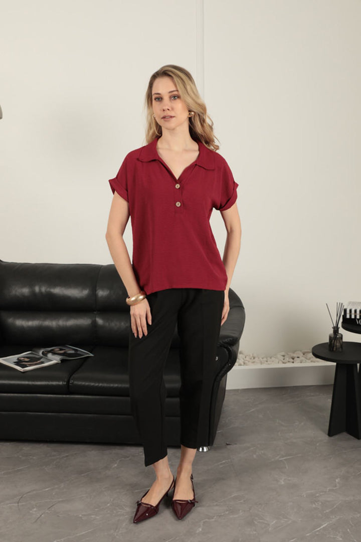 KKT Aerobin Fabric Women's Shirt-Burgundy - Evansville