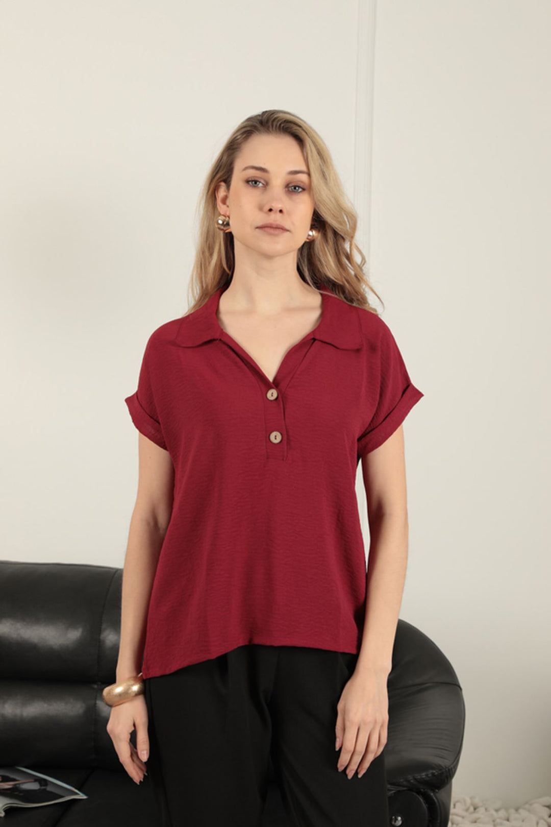 KKT Aerobin Fabric Women's Shirt-Burgundy - Evansville