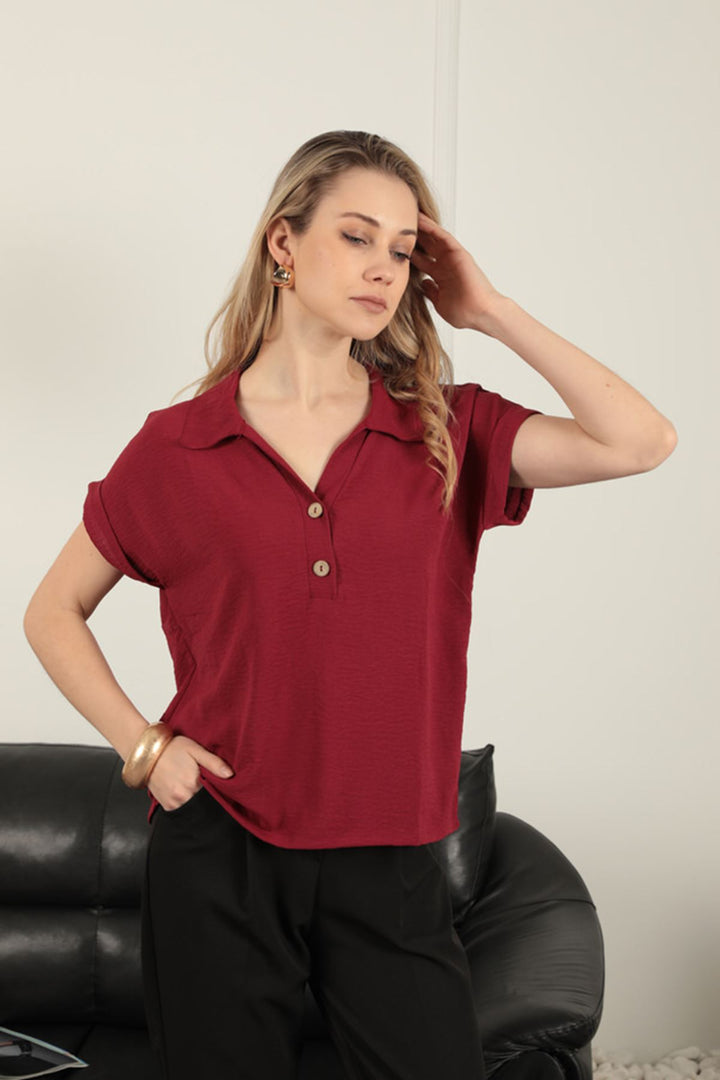 KKT Aerobin Fabric Women's Shirt-Burgundy - Evansville