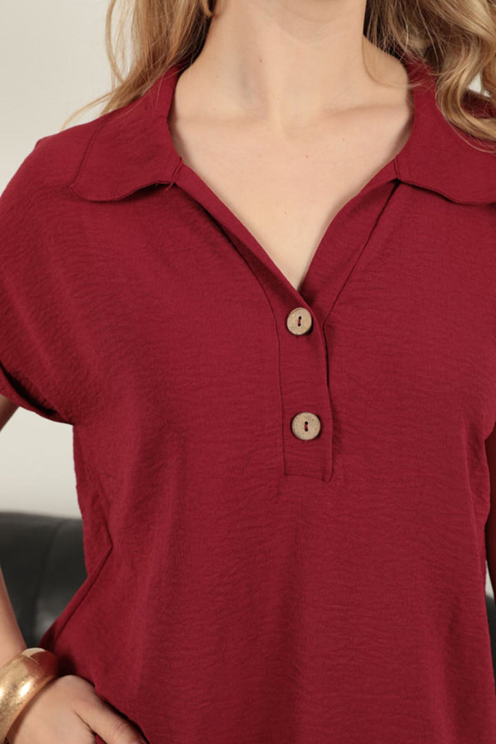 KKT Aerobin Fabric Women's Shirt-Burgundy - Evansville