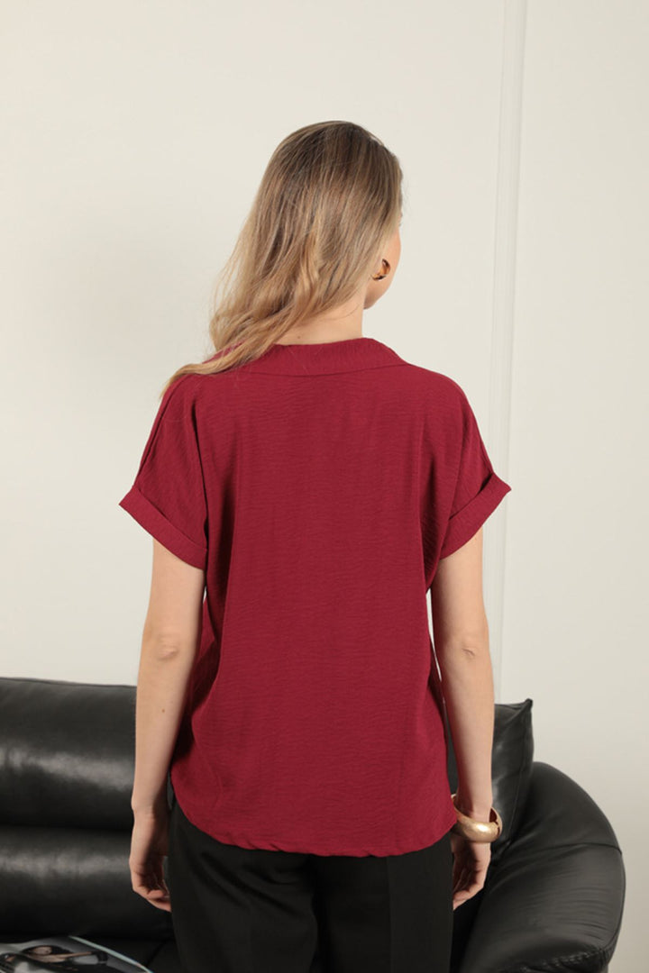 KKT Aerobin Fabric Women's Shirt-Burgundy - Evansville