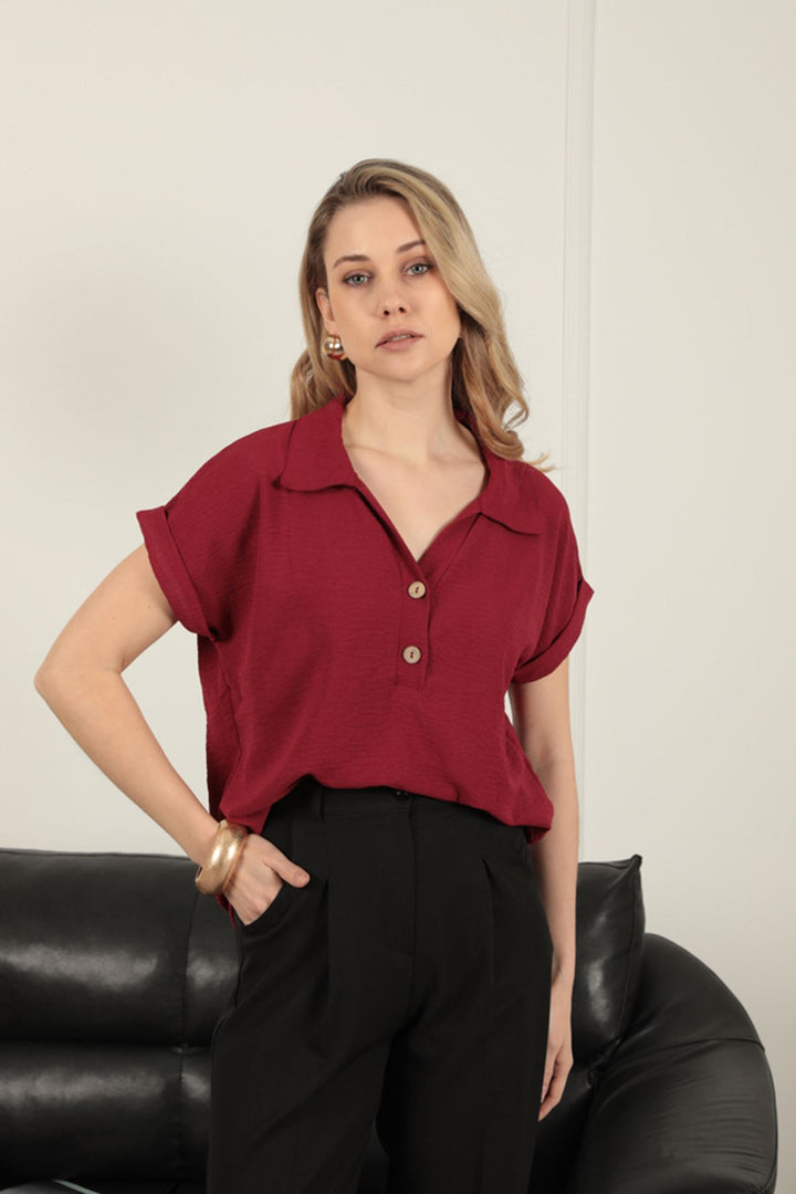 KKT Aerobin Fabric Women's Shirt-Burgundy - Evansville