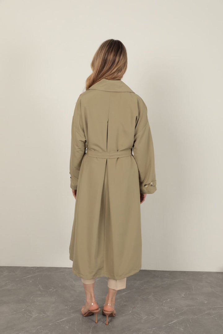 KKT Torino Fabric Women's Trench Coat-Khaki - Westland